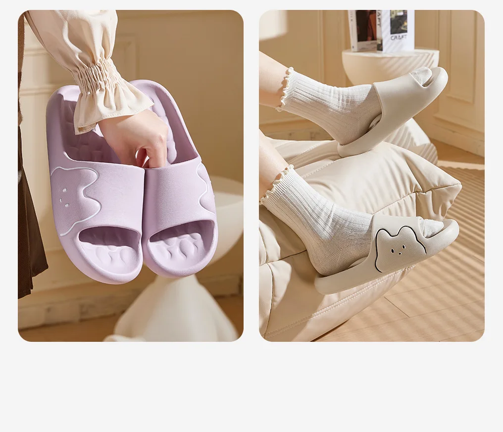 Damen- und Herren-Hausschuhe mit Cartoon-Katzenmuster, ultraweiche Cloud-Komfortsohle, rutschfeste Massage-Sandalen für den Innenbereich für die Familie – Detail 9