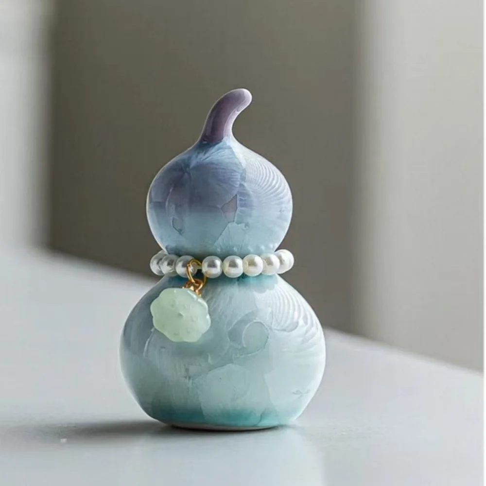 

1 glass-ceramics Glazed Gourd Small Ornament Ceramic Cute Colorful Small Ornament Tea Drinking Accessories High End Gift Tea Pet