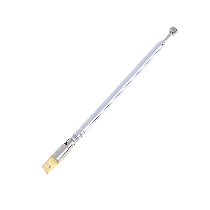 1Pc 37cm 5 Section Telescopic Stainless Steel AM FM Radio Universal Antenna new