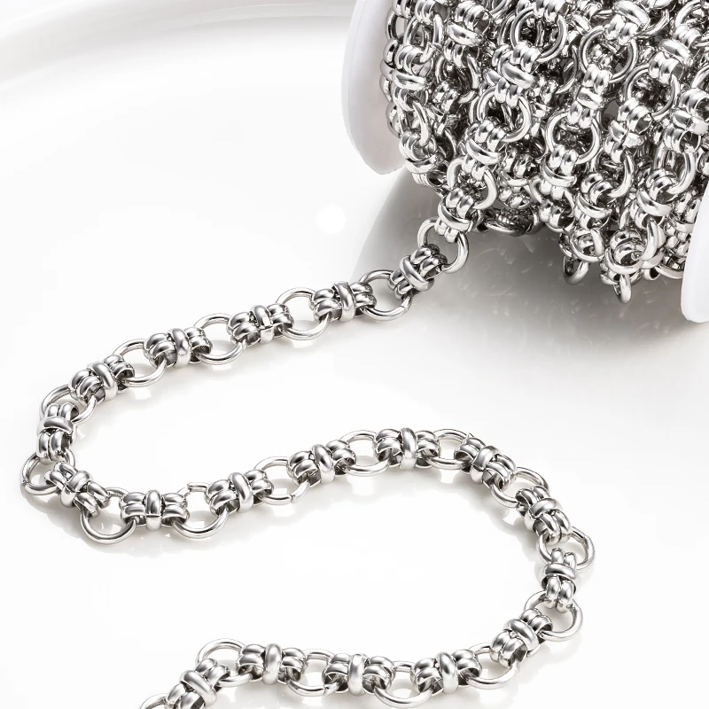 1Meter Stainless Steel 11mm Handmade Round Chain For Jewelry Making Supplies DIY HipHop Necklace Bracelet Accessorie Wholesale