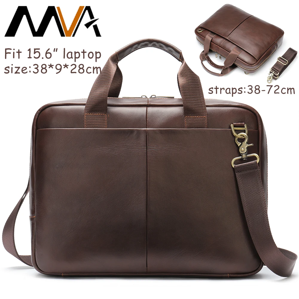 

MVA Men's Bag Genuine Leather Handbags Casual Man Messenger Bags Men's Designer Bag For Document 15.6" Laptop Bags For Men 5031