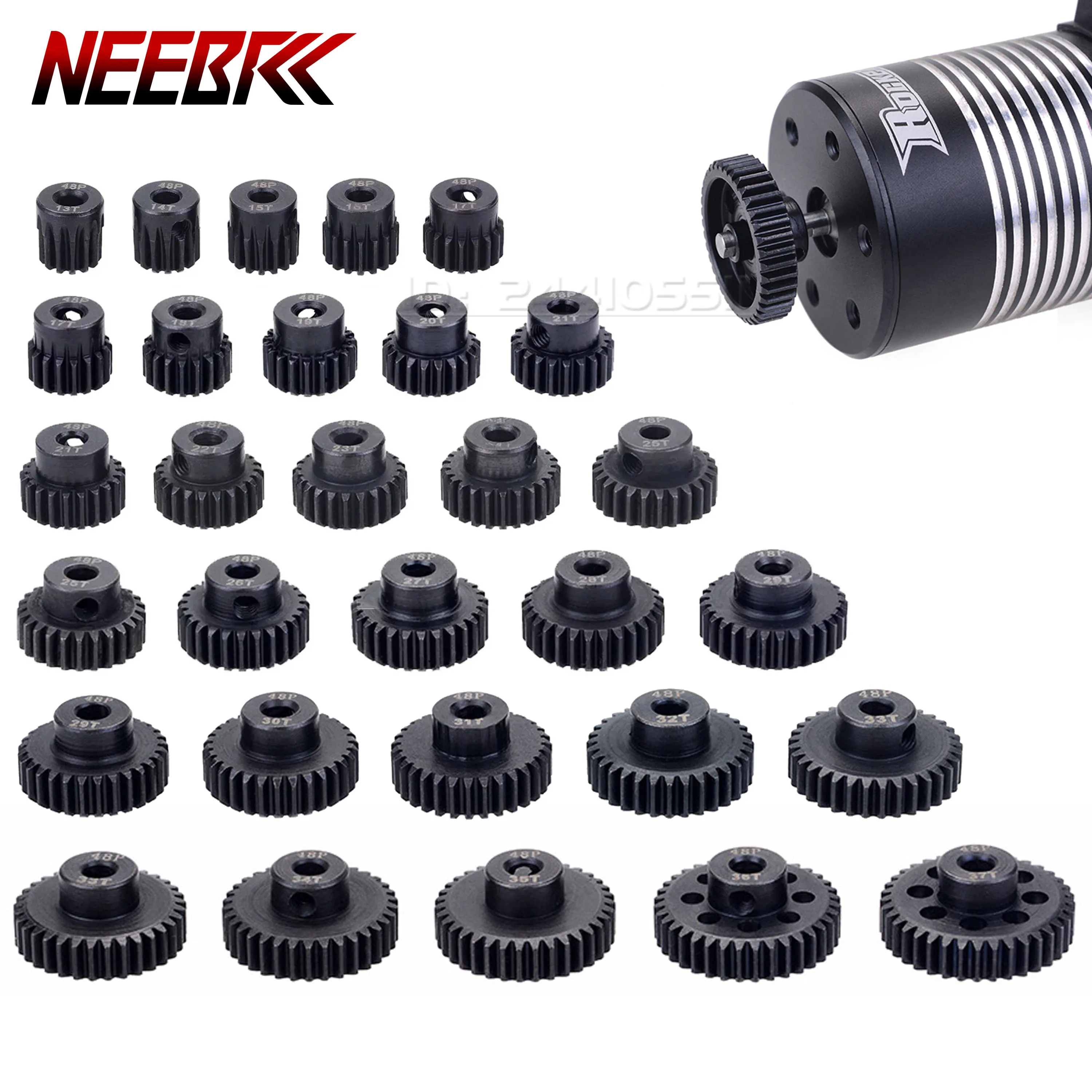 

5pcs 48DP 3.175mm Motor Gear Combo 13T-17T/17T-21T/21T-25T/25T-29T/29T-33T/33T-41T Metal Pinion Set for 1/10 RC Model Car Part
