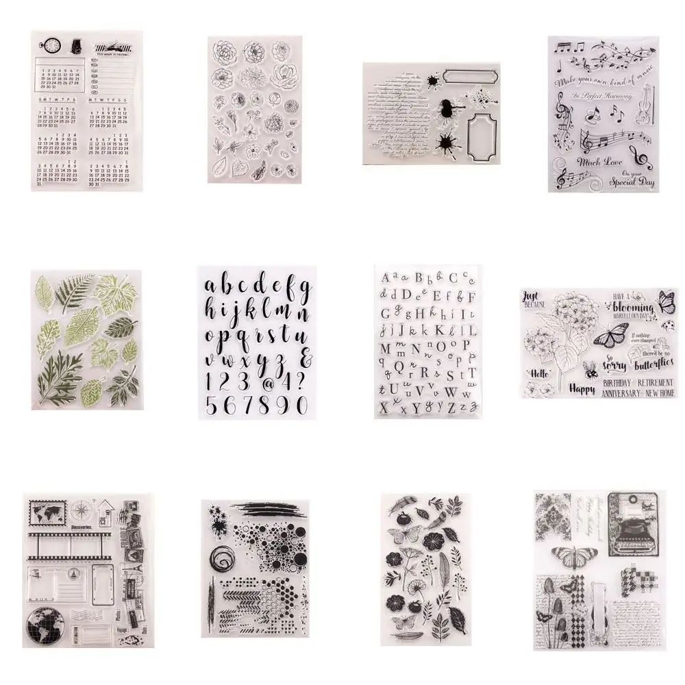 Stationery DIY Craft Month Plan Number Calendar Pattern Card Making Silicone Seals Clear Stamps Stamp Seal Transparent Stamps