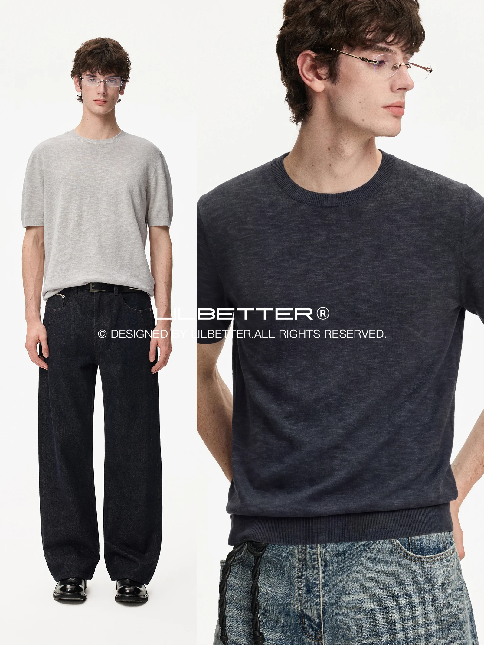 Lilbetter Linen Mix Bamboo Texture Short Sleeve T-Shirt 2026 Autumn Minimalist Commute Inner Wear Shoulder Length Sleeve
