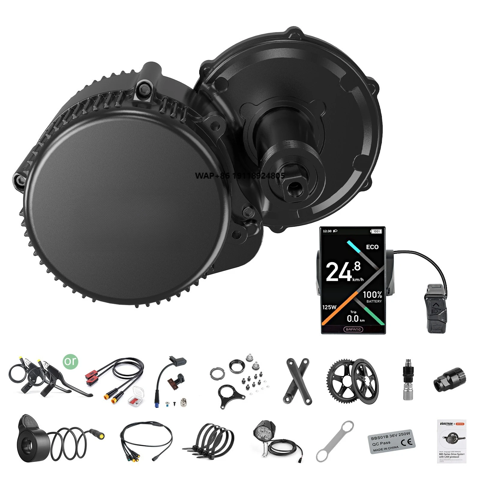 8fun BBS01 BBS02 BBSHD 36V 48V 52V 250W 350W 500W 750W 1000w Mid Motor Conversion Kit with DPC010 Display