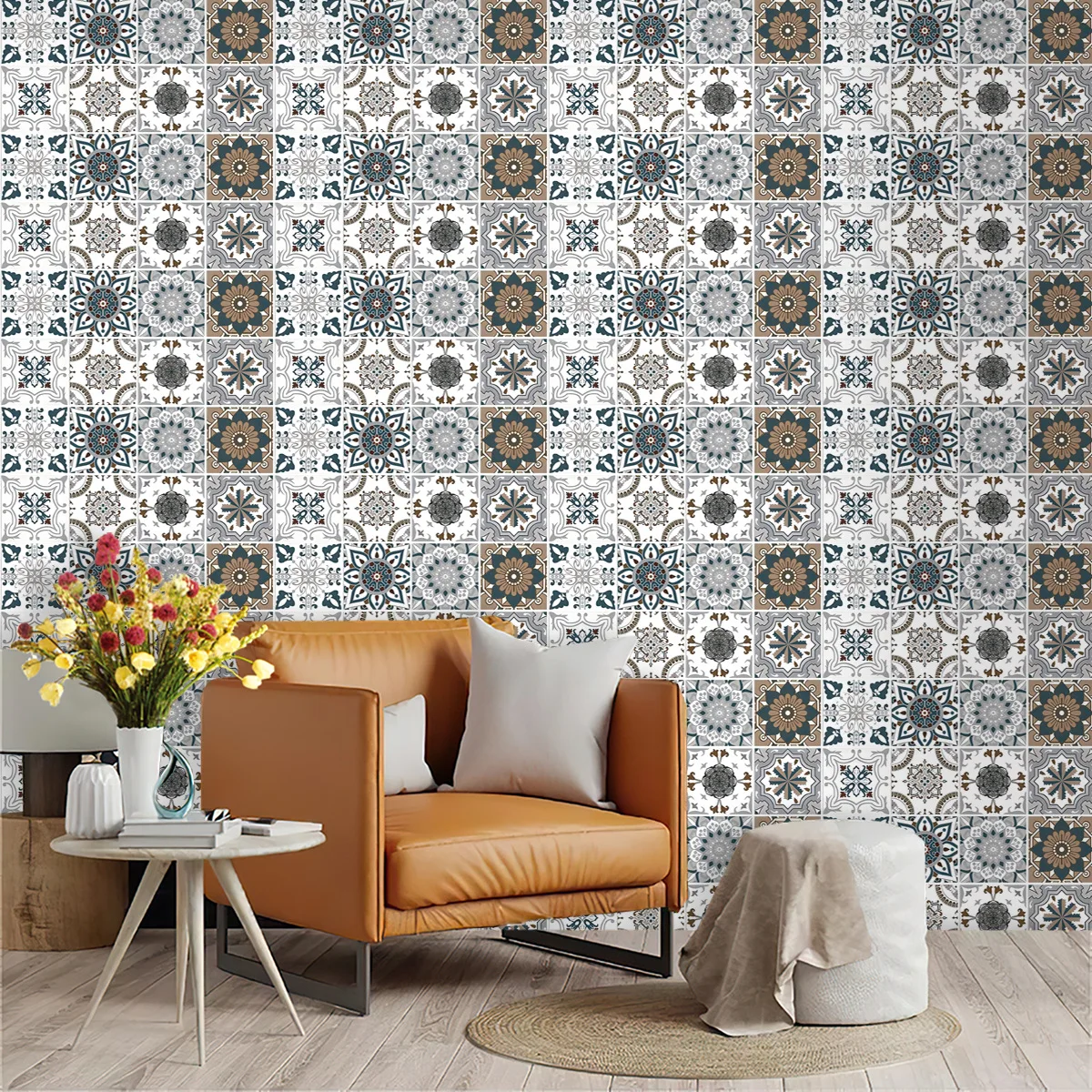 45cm Width Bohemian Style Self-Adhesive Wall Stickers Kitchen Cupboards Tables Wallpaper DIY Wall Paper