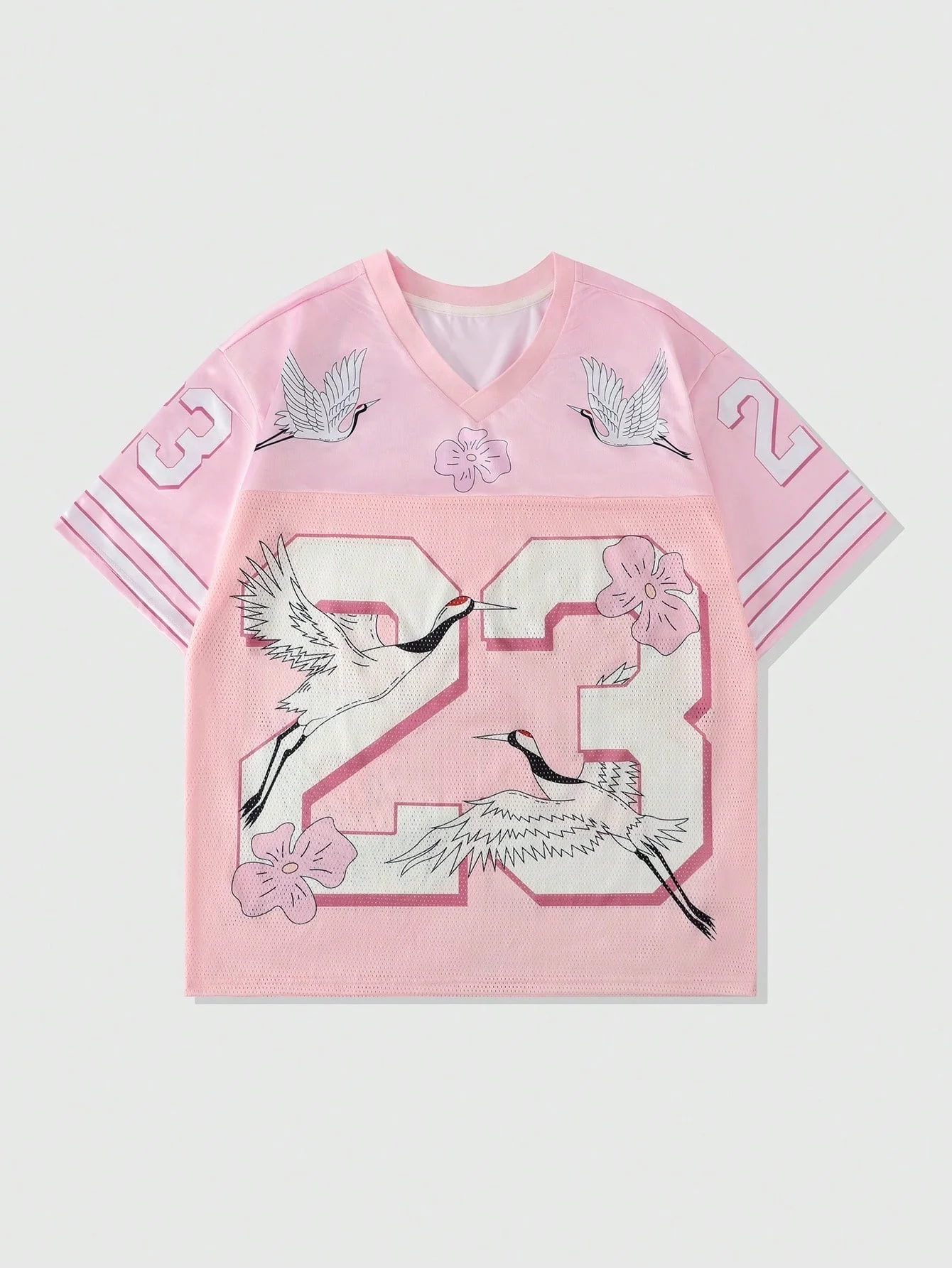 Latest Xianhe Sakura No. 23 Jersey Breathable Quick Drying Short Sleeved New Chinese Mesh V-neck Versatile Top