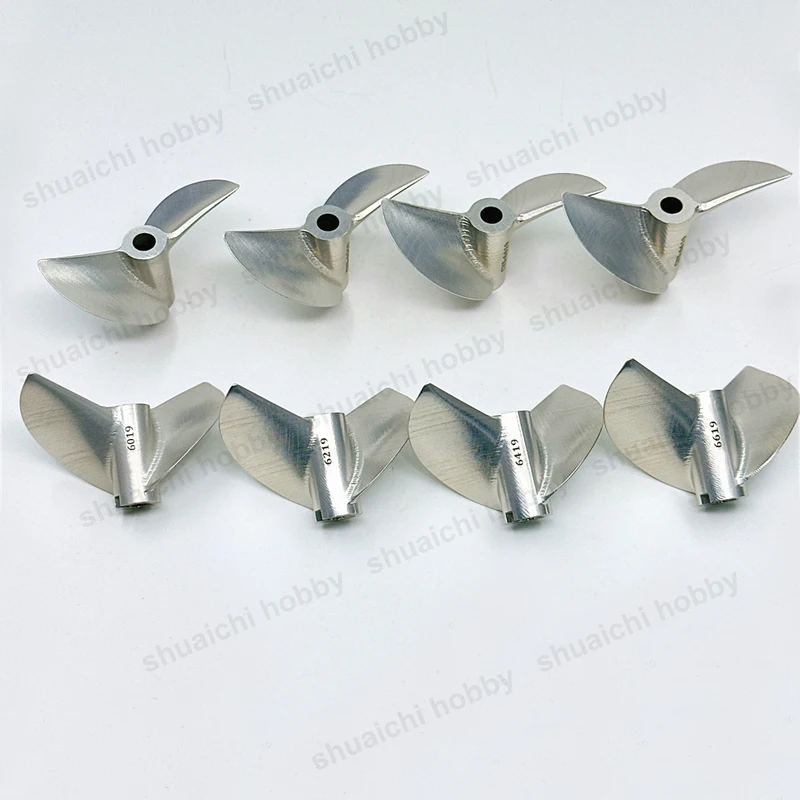 1PCS Innenloch 6,35mm 2-Blatt Propeller für 1-2 meter RC Boot Durchmesser 60mm/62mm/64mm/66mm Aluminium Legierung Positive/Negative Paddel