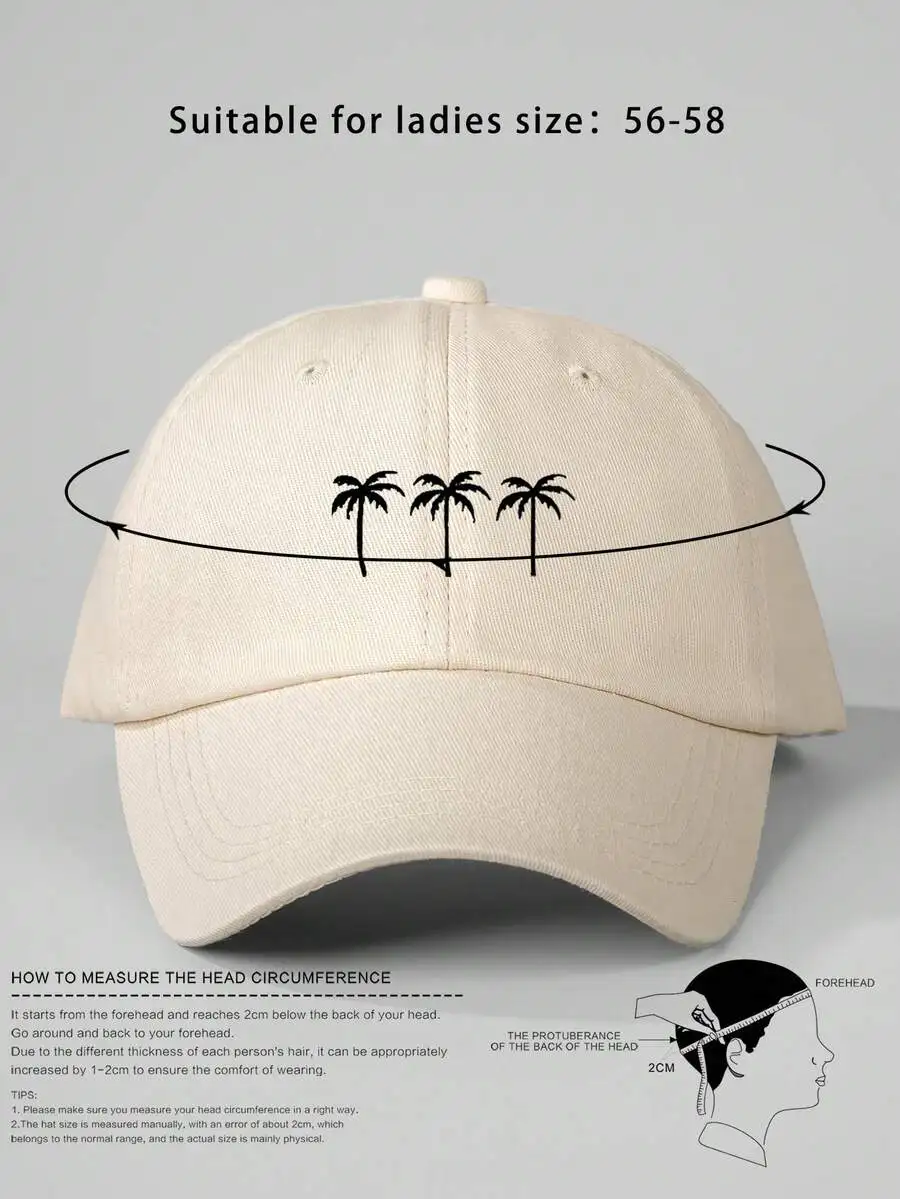 

Womens Printed 3 Palm Tree Baseball Cap Adjustable Outdoor Sun Hat For Spring Autumn Travel Beach