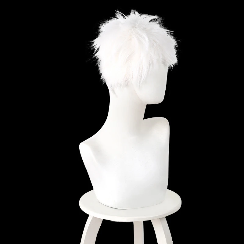 Peluca de Cosplay de Anime The Summer Hikaru Died Hikaru Indo, pelo corto blanco, pelucas sintéticas resistentes al calor, accesorio de Carnaval de Halloween
