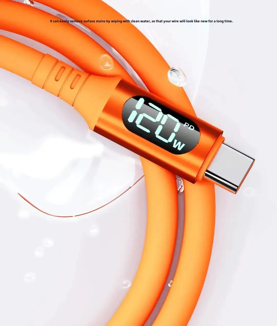 NNBILI 6A USBC To Type C Fast Charging 120W USB Type C LED Digital Display Cable For Samsung HUAWEI Xiaomi Oppo Vivo Charge Cord