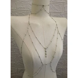 Metal Body Bust Chain Jewelry for Women Sexy Style Hollow Bikini Ladies Breast Crystal Body Chain Decoration Fashion Jewelry