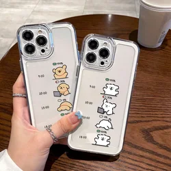 INS Line Dog Cute Animal Phone Case For iPhone 11 Case iPhone 14 Pro 15 12 13 Pro Max XR XS X 7 8 Plus SE Shockproof Clear Cover