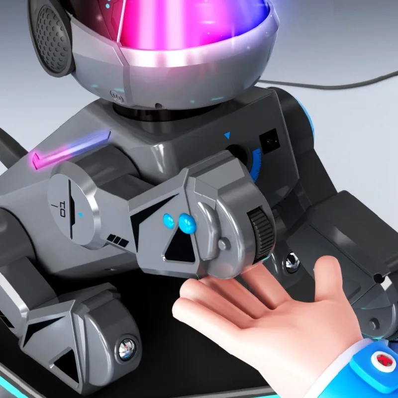 รีโมทคอนโทรลอัจฉริยะของเล่นสุนัขหุ่นยนต์บลูทูธเพลงเต้นรำของเล่นสุนัขอิเล็กทรอนิกส์พร้อมไฟ LED ของขวัญวันเกิดเด็กแบบชาร์จไฟได้