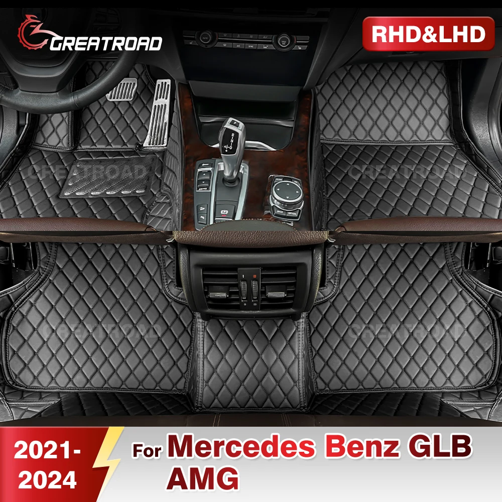 

Автомобильные коврики для Mercedes Benz GLB AMG 5-Seat 2021 2022 2023 2024, пользовательские подушечки для ног, ковровый чехол, аксессуары для интерьера
