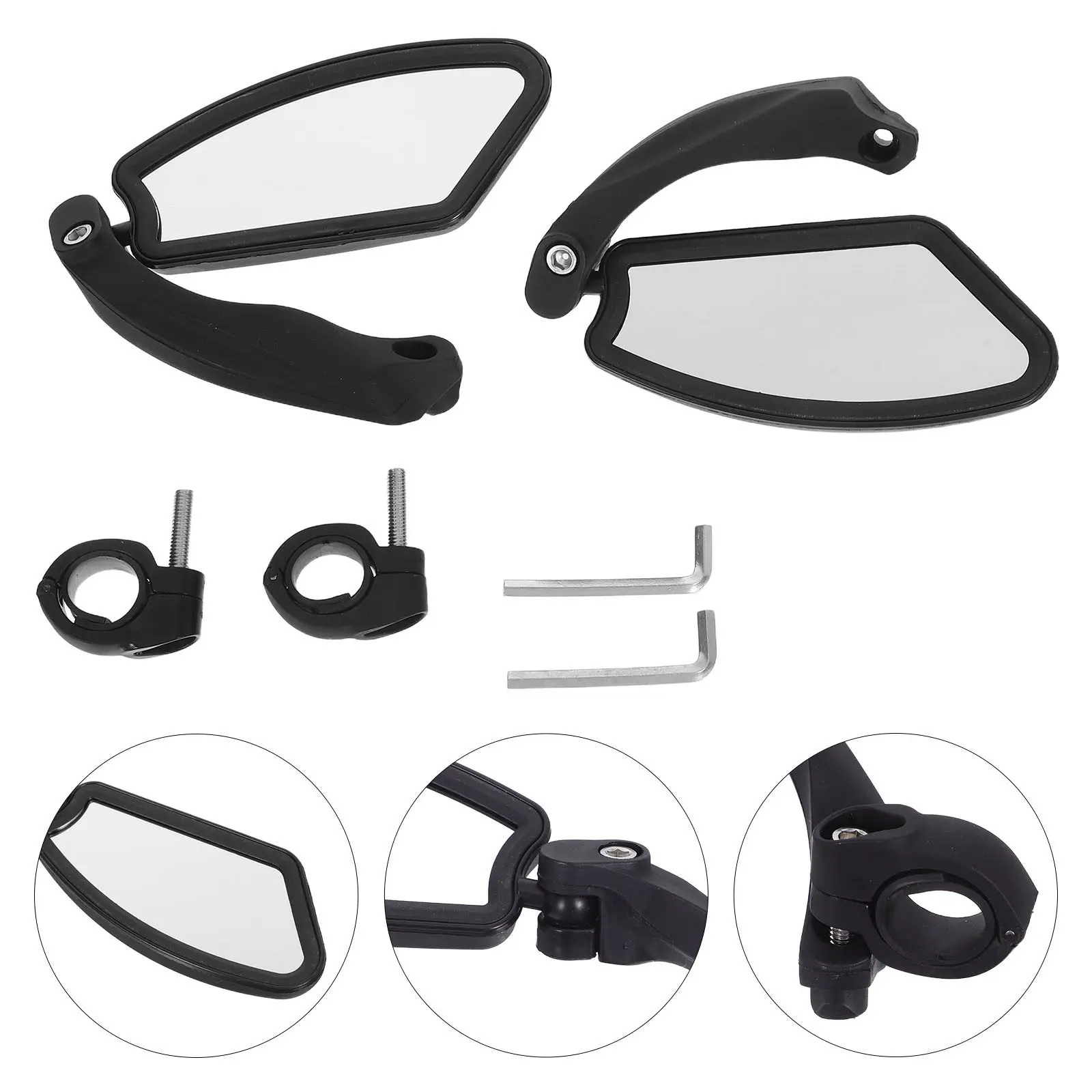 

2Sets Adjustable Hd Bicycle Rearview Mirrors High Definition Anti-Glare Handlebar Mount for Mountain Road Electric Scooters