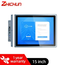 Precio de fábrica, ordenador todo en uno de 15 pulgadas, Panel Industrial, Pc, pantalla táctil capacitiva, Android, Win Dows, Pc en la pared