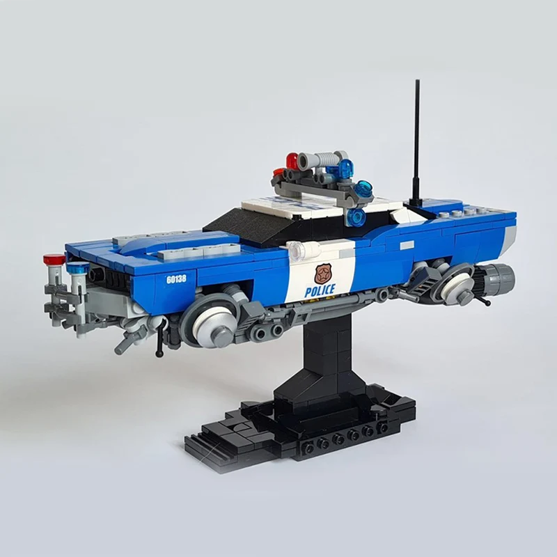 

City Car Model MOC Building Bricks Blue Modified Police Sports Car Modular Technology Children Holiday Gifts Assemble Toys Suit