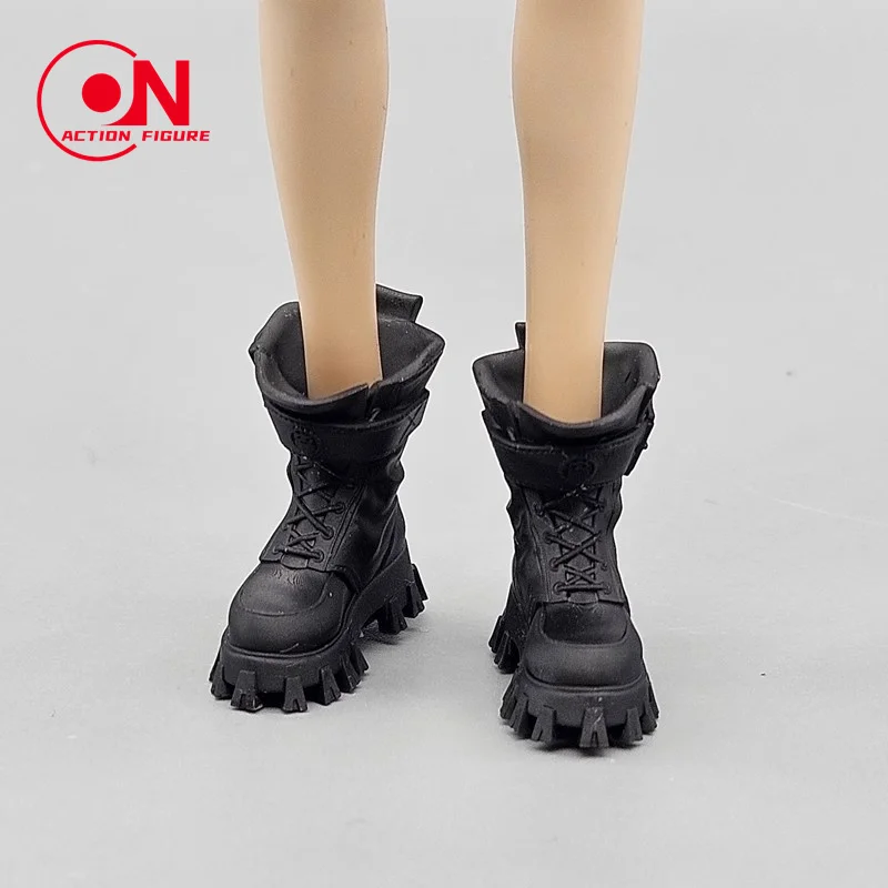 Bottes de Combat noires classiques, échelle 1/12, modèle adapté aux poupées corporelles de soldat féminin de 6 pouces