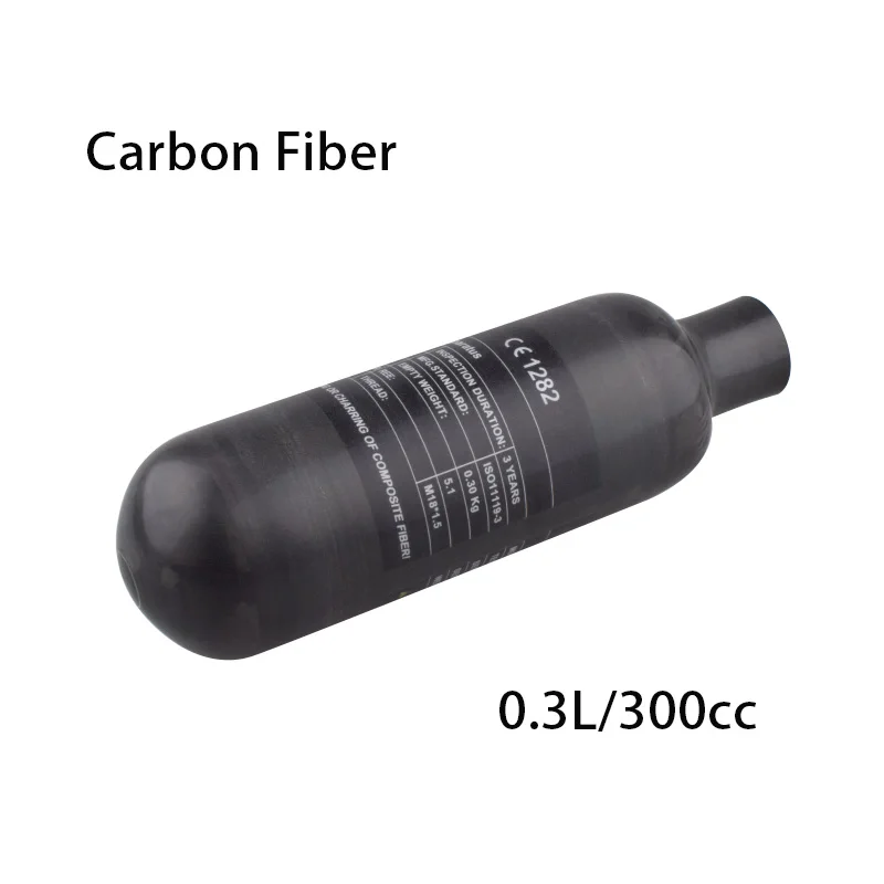 HPA Scuba 0.3L Carbon Fiber Air Tank 300BAR/4500PSI Matte Gas Cylinder Cilindro For Station CO2 Soda Water Diving Accesories