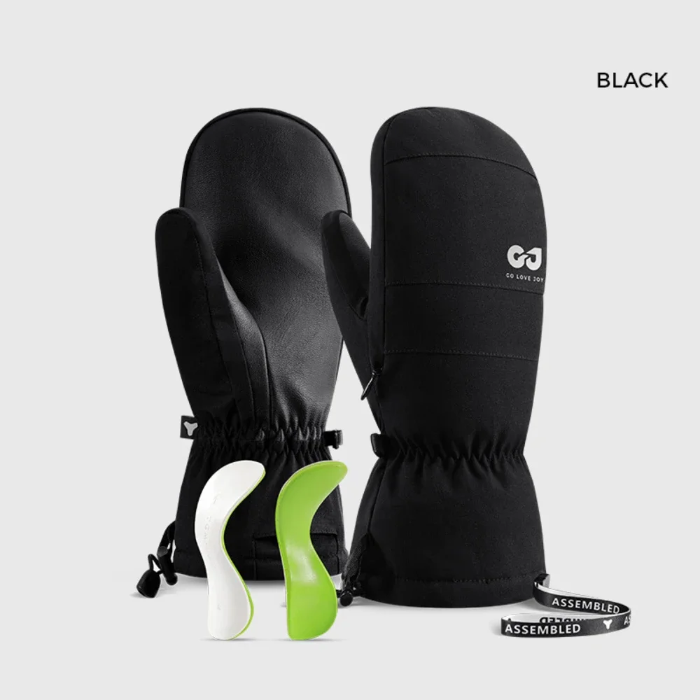 

Лыжные перчатки для сноуборда, зимние водонепроницаемые нескользящие теплые флисовые перчатки из искусственной кожи с сенсорным экраном для мужчин и женщин