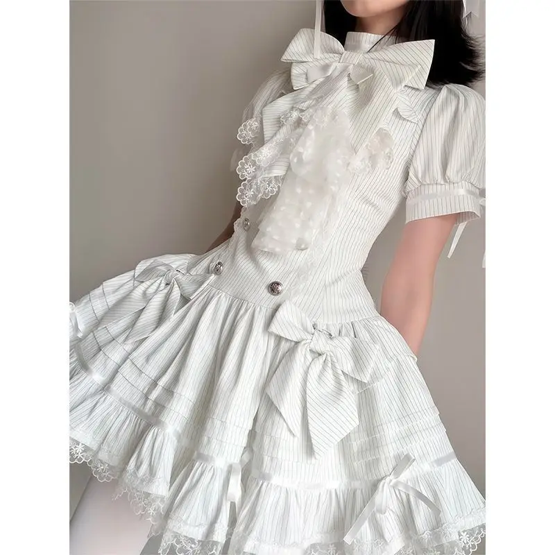 

Новое японское платье в стиле сладкой лолиты 2026 года, готическое платье Y2K с оборками, бантом и кружевом, платье принцессы в стиле кавайи, подходит для ролевых игр и повседневной носки