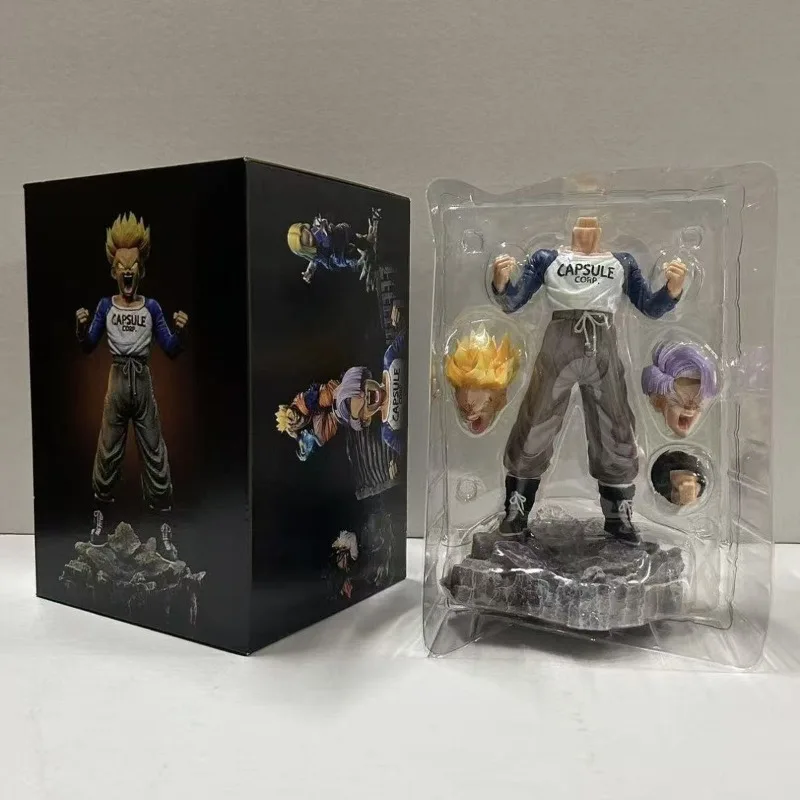 26cm Dragon Ball Crying Trunks Double Head Standing Animation Peripheral GK Figure Model Ornament Collection Gift