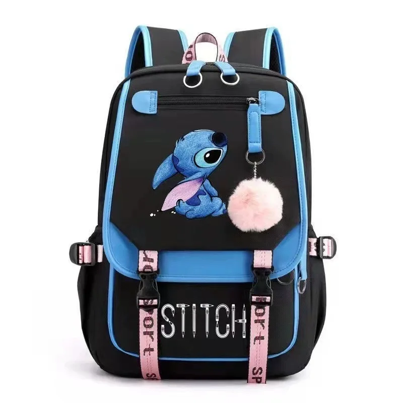 

Disney Stitch Kids Backpack Cartoon Stitch Print Kindergarten Pencil Case Boy Girl Shoulder Bag Children High quality Schoolbag