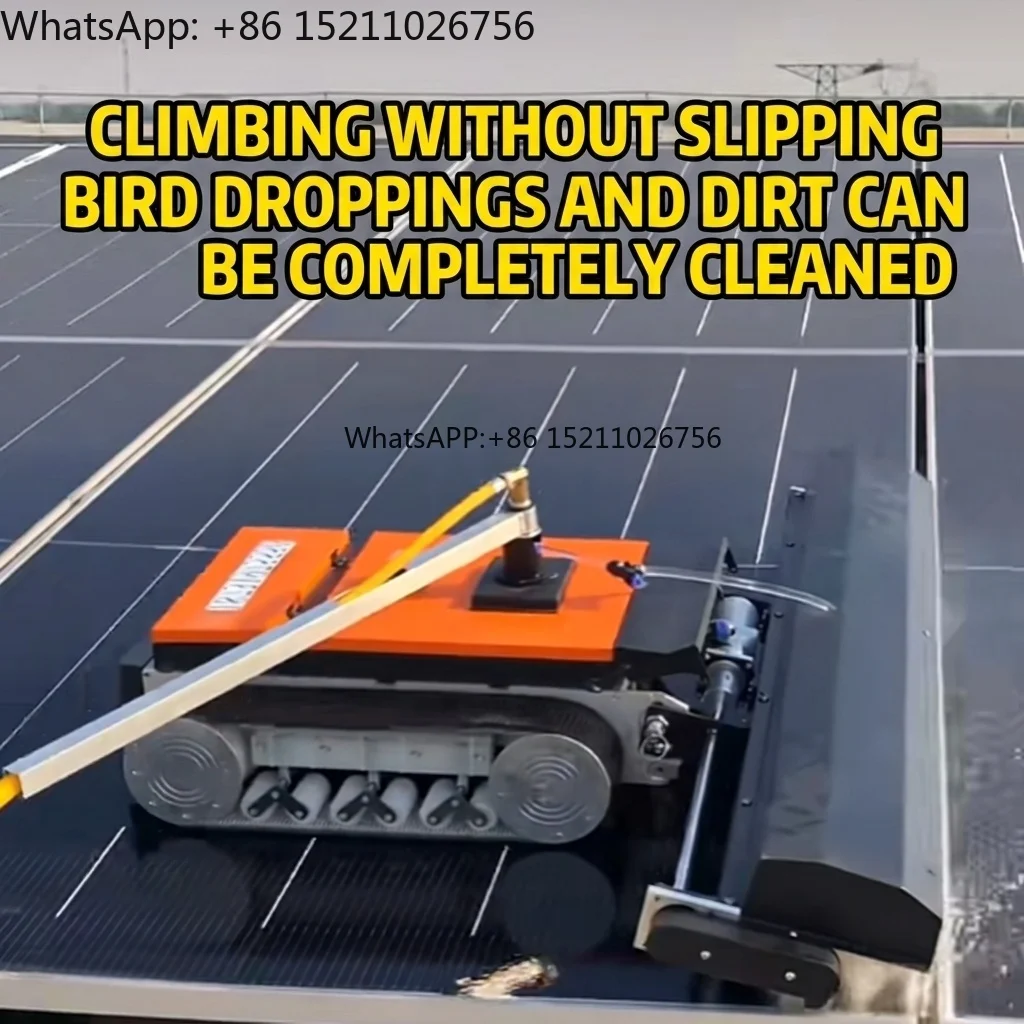 Photovoltaic Solar Panel Cleaning Robot Lithium Battery Remote Control (150-200m) Dry/Water Washing for Utility-Scale