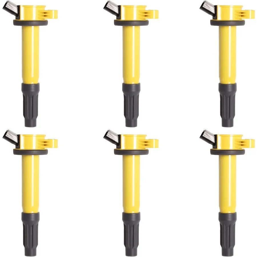 

Набор из 6 желтых катушек зажигания, совместимых с Mercury Lincoln Ford 20082012 Escape 20062012 Fusion 20092011 Mariner 200620