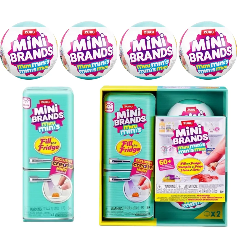 

ZURU Original Fill The Fridge Mini Refrigerator Set Mini Brands Ball Series Blind Box Mystery Box Play House Toy Decor Gifts