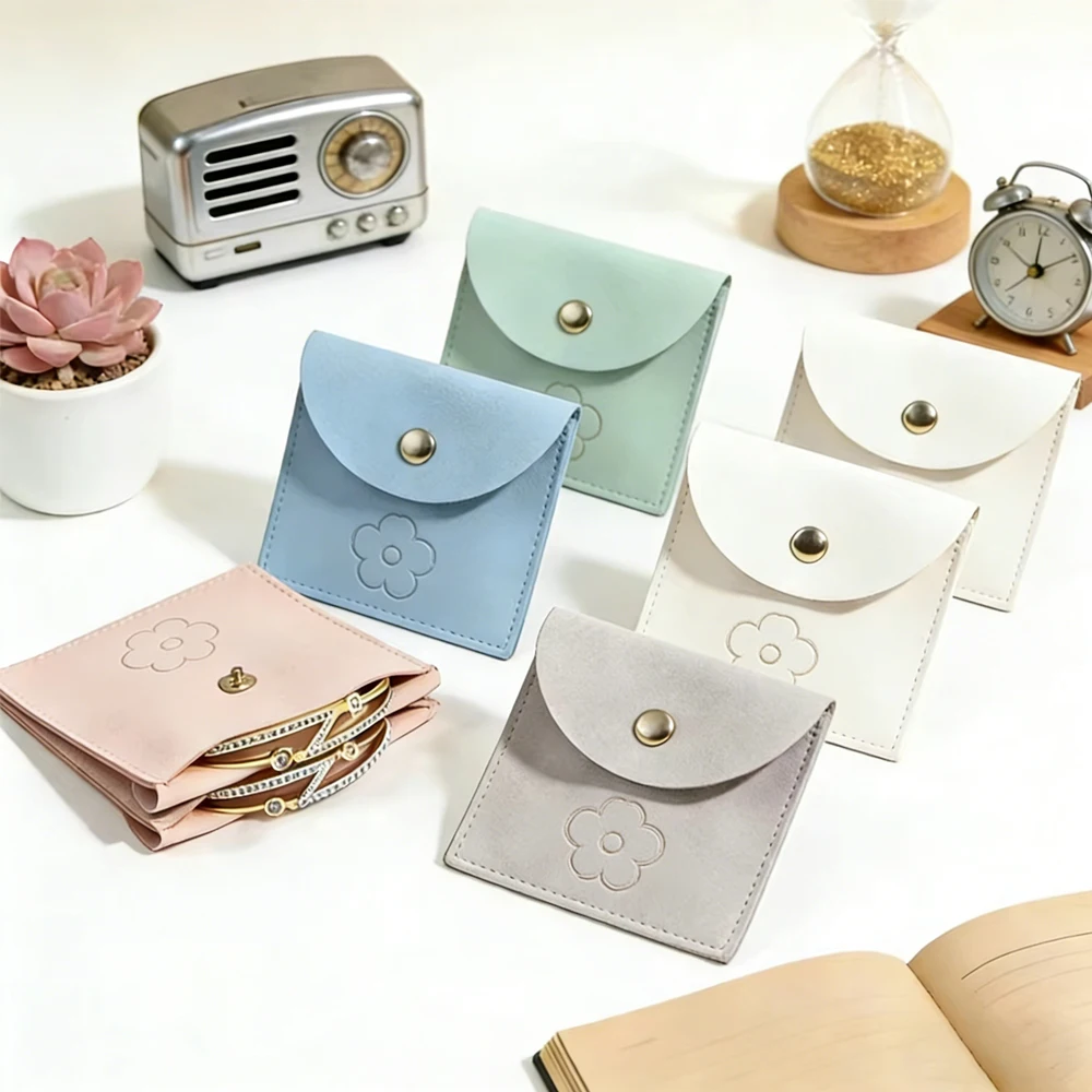 

Подарочные мешочки из микрофибры с логотипом на заказ для ювелирных изделий, свадебных сувениров, конфет, с застежкой-кнопкой, органайзер для украшений и серег, сделай сам