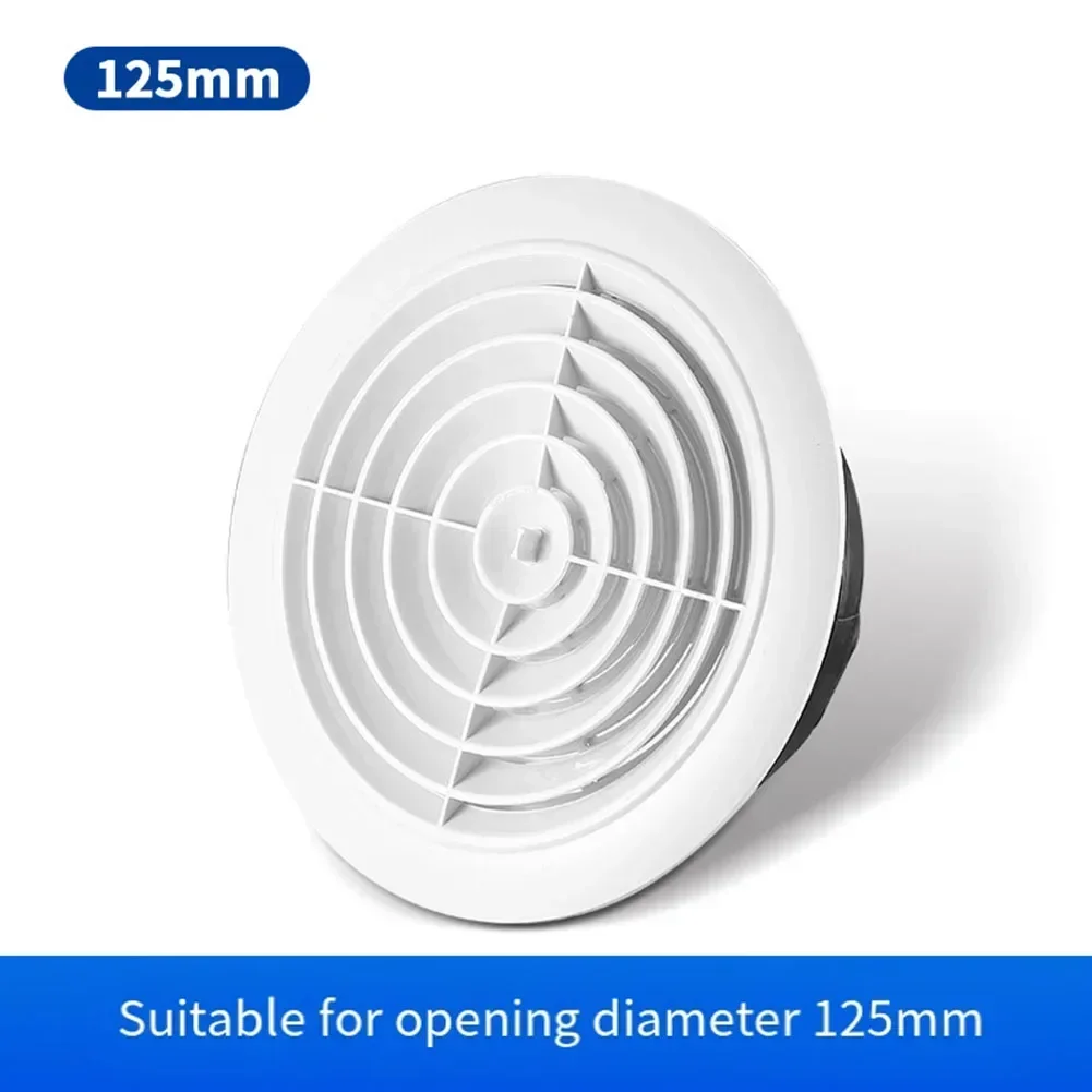 ABS Ventilation Grille Vent Cover 75-200mm Round Adjustable Wall Interior Vent Grille Diffuser Ducting Ventilation Outlet Cover