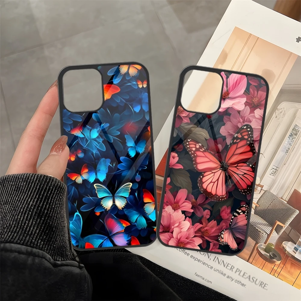 Чехол для телефона «Бабочка» для Samsung S22 S25 S24 S23 S30 S21 S10 S20 ULTRA Note Lite 10 20 Pro Plus PC + ТПУ Coque