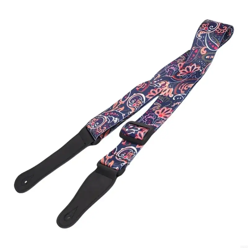 Adjustable Guitar Strap with Leather Ends Shoulder Belt Electric Guitar Strap Belt Shoulder Pad Comfortable to Wear