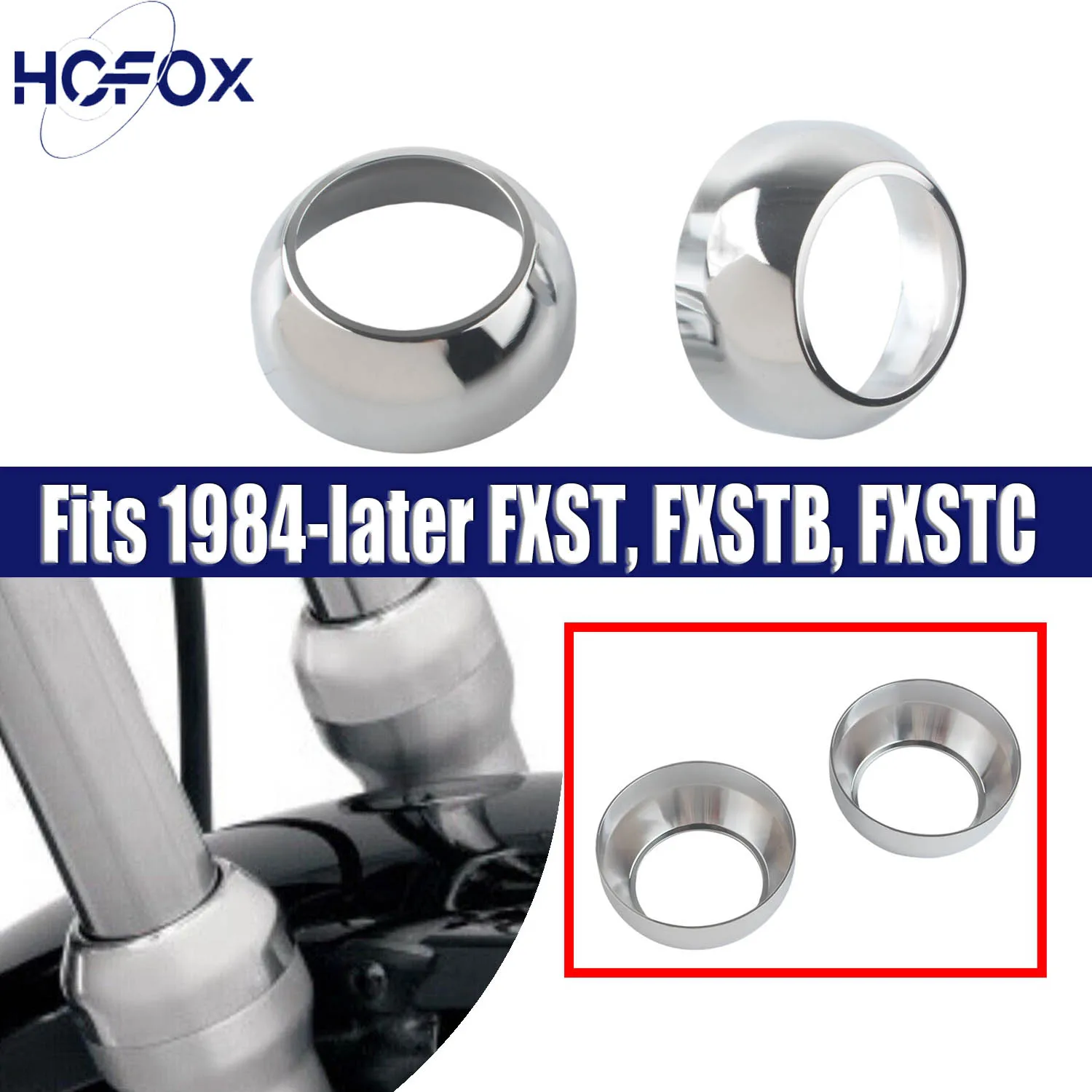 

Fits 1984-later FXST, FXSTB, FXSTC Chrome 41mm Front Fork Cover