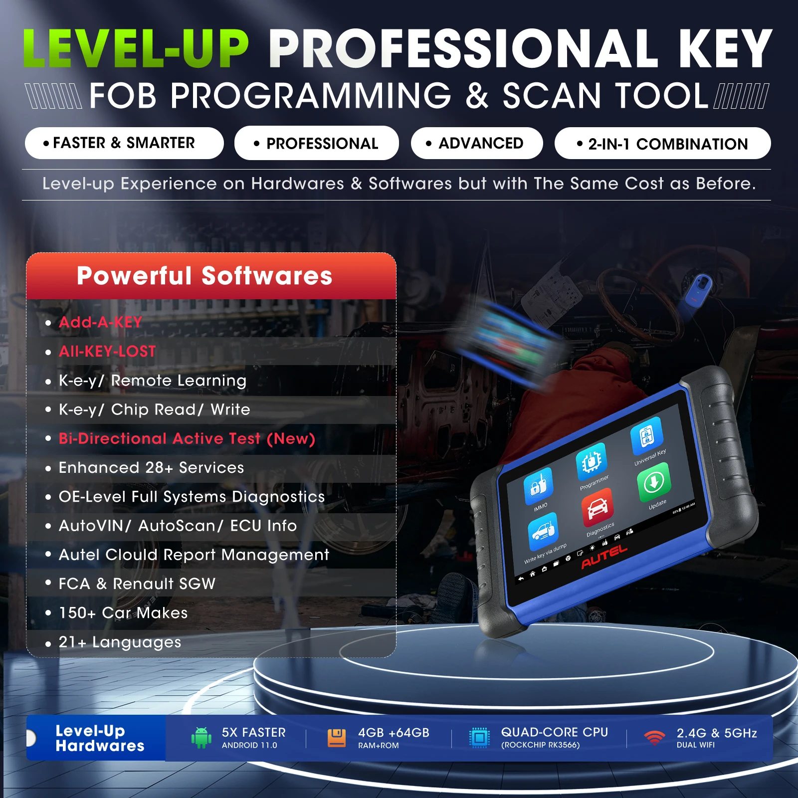 2025 Autel MaxiIM IM508S Key Fob Programmer Tools OBD2 Scanner IMMO Key Programming Tool Diagnostic 2 Years Free Update pk IM608