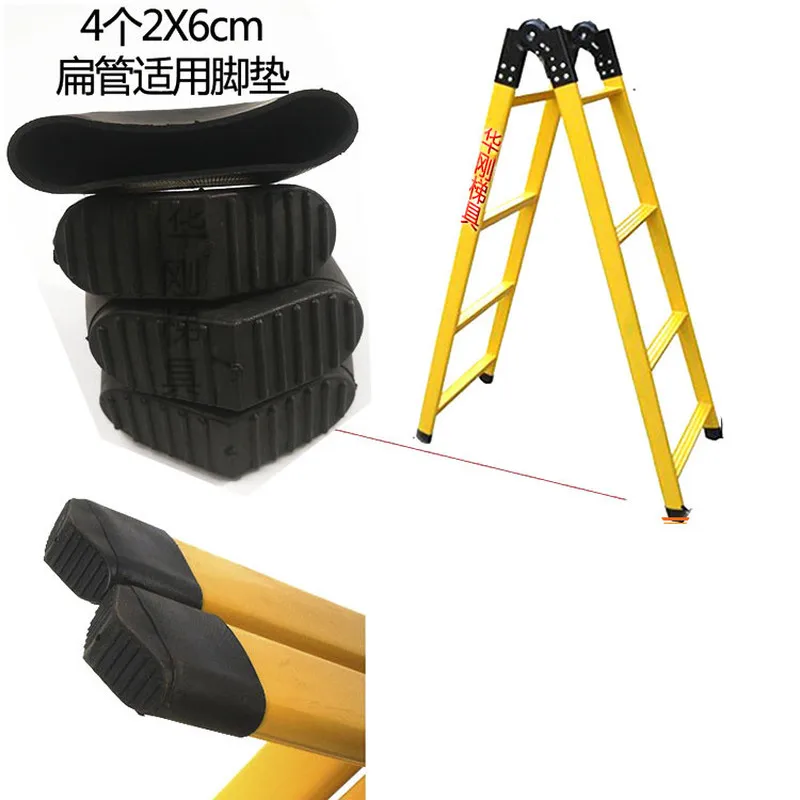 Mallas de goma antideslizantes para escalera de aluminio, mangueras ovaladas horizontales, Protector de suelo, almohadillas para tapones, cubierta