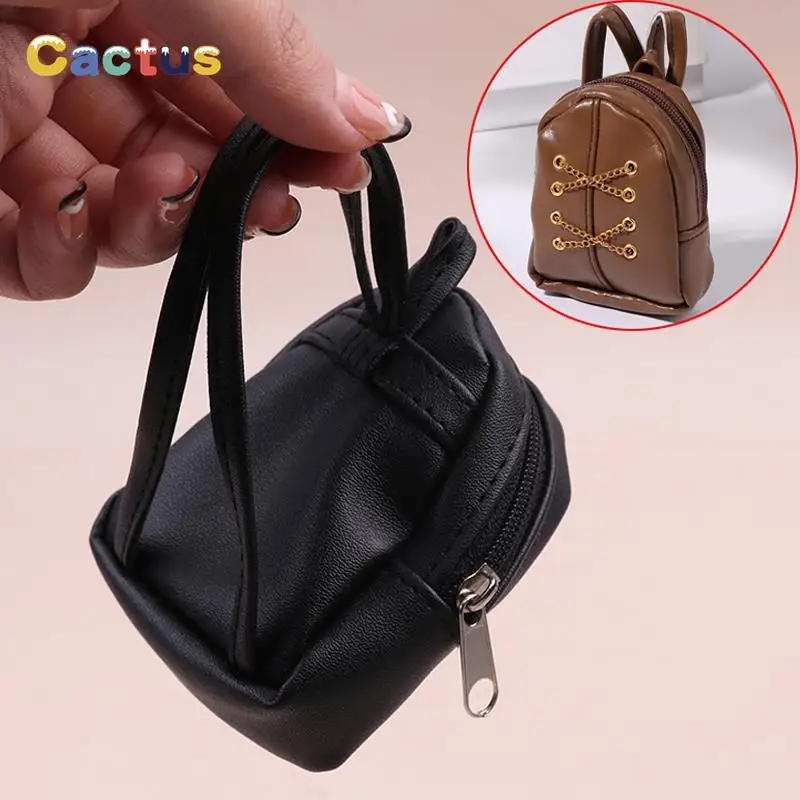 1:6 Dollhouse Miniature Backpack Chain Bag For 30cm Doll Decor Toy Luxury Bag Doll House Accessories Kids Pretend Play Toys