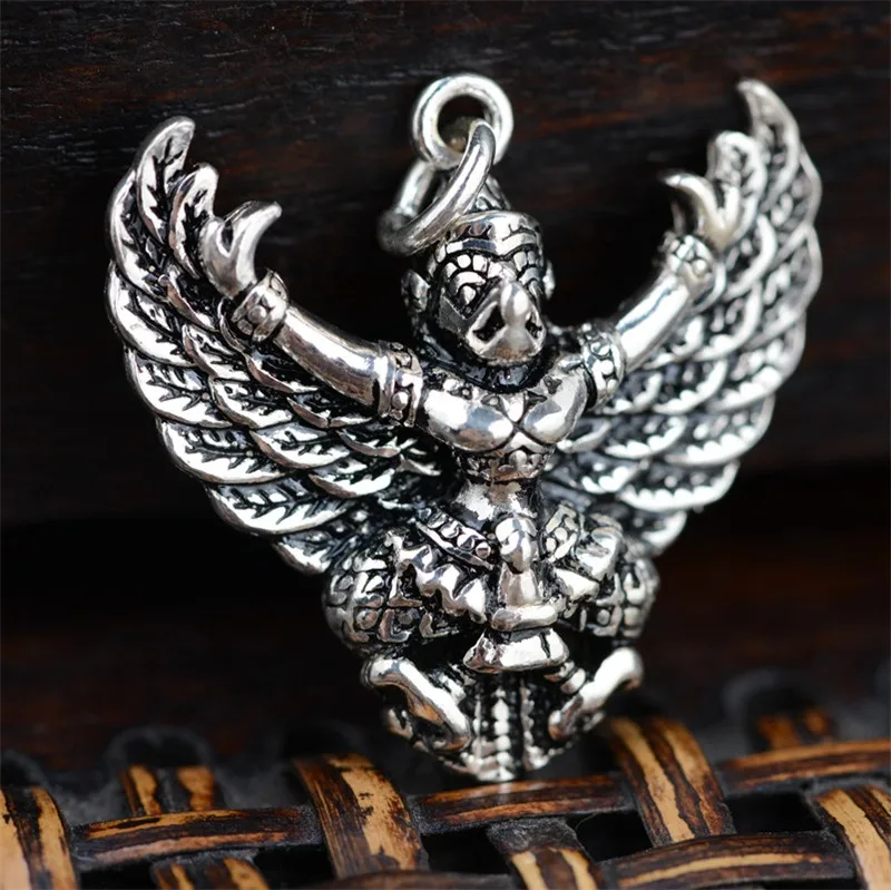 

Bestlybuy Thai Eagle Bird Garuda Power God S925 Sterling Silver Jewelry Pendant