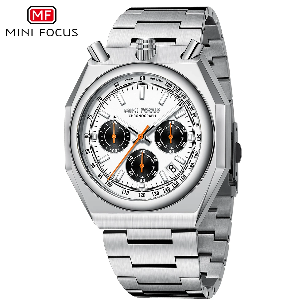 MINI FOCUS Business Mens Watches Top Brand Luxury Date Display Quartz Watch for Men Top Brand Stainless Steel Strap Clock 0601G