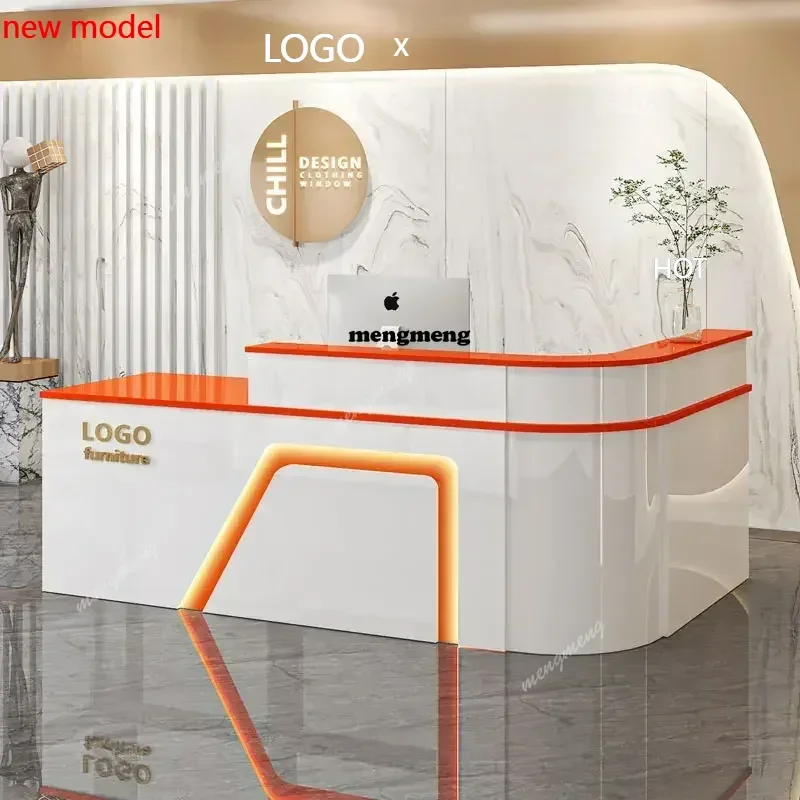 

H132 Скандинавская стойка ресепшн, офисный стол, белая стойка для салона красоты, прилавок для магазина, эстетичный стол для ресепшн, мебель в стиле постмодерн