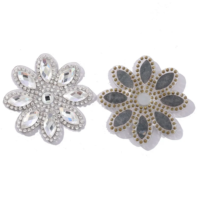 Ferro sulle toppe petalo cucito termico strass decorativo Applique fai da te per abbigliamento giacca zaino distintivi BX029