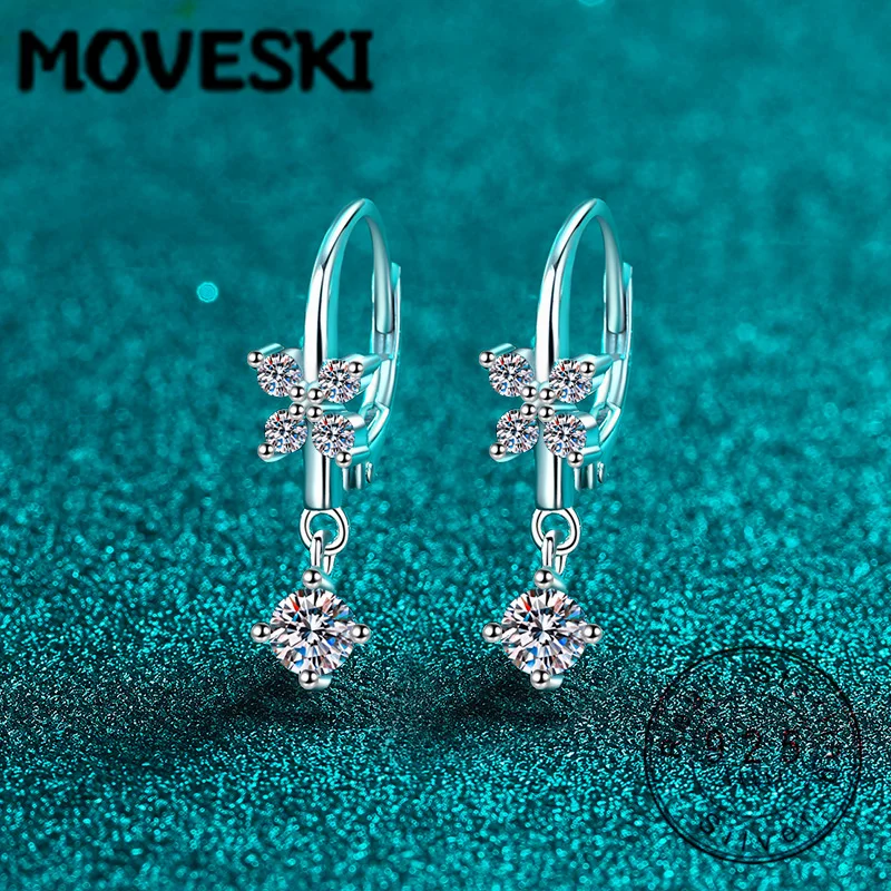 

Серьги-подвески MOVESKI из стерлингового серебра 925 пробы с муассанитом в форме бабочки | Сверкающие серьги-кольца D Color VVS1 для женщин