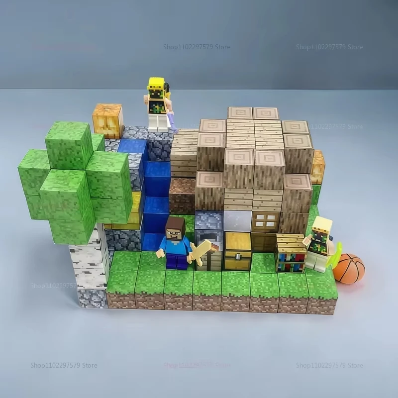 ชุดตัวต่อแม่เหล็ก บล็อกแม่เหล็ก ชุดโลกเหมืองแร่ สำหรับเด็กชาย เด็กหญิง อายุ 3 ปีขึ้นไป ของเล่น DIY แบบจำลอง STEM ของเล่นเสริมพัฒนาการ ของขวัญคริสต์มาส