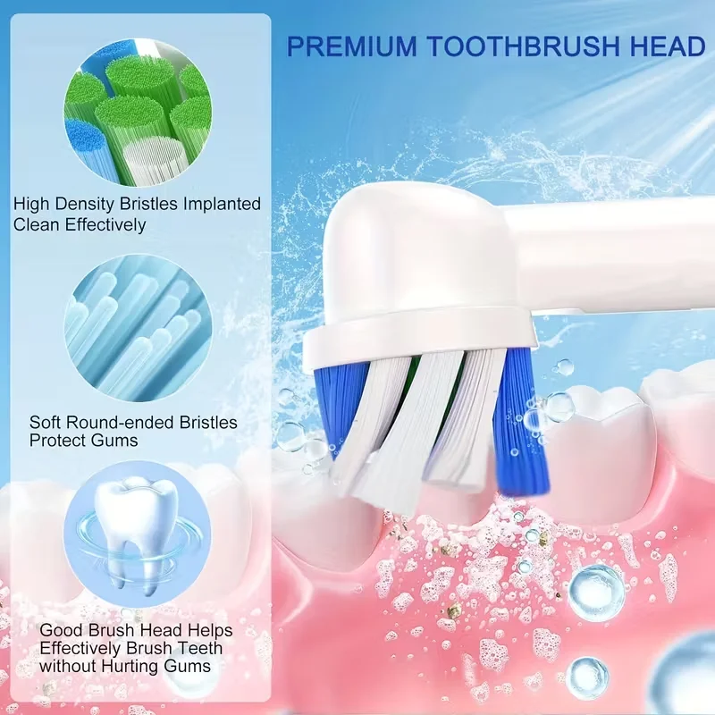 4/8/16pcs Toothbrush Heads Compatible with Oral-B Electric Toothbrush, Precision Clean, Multi-Color Identifier Rings