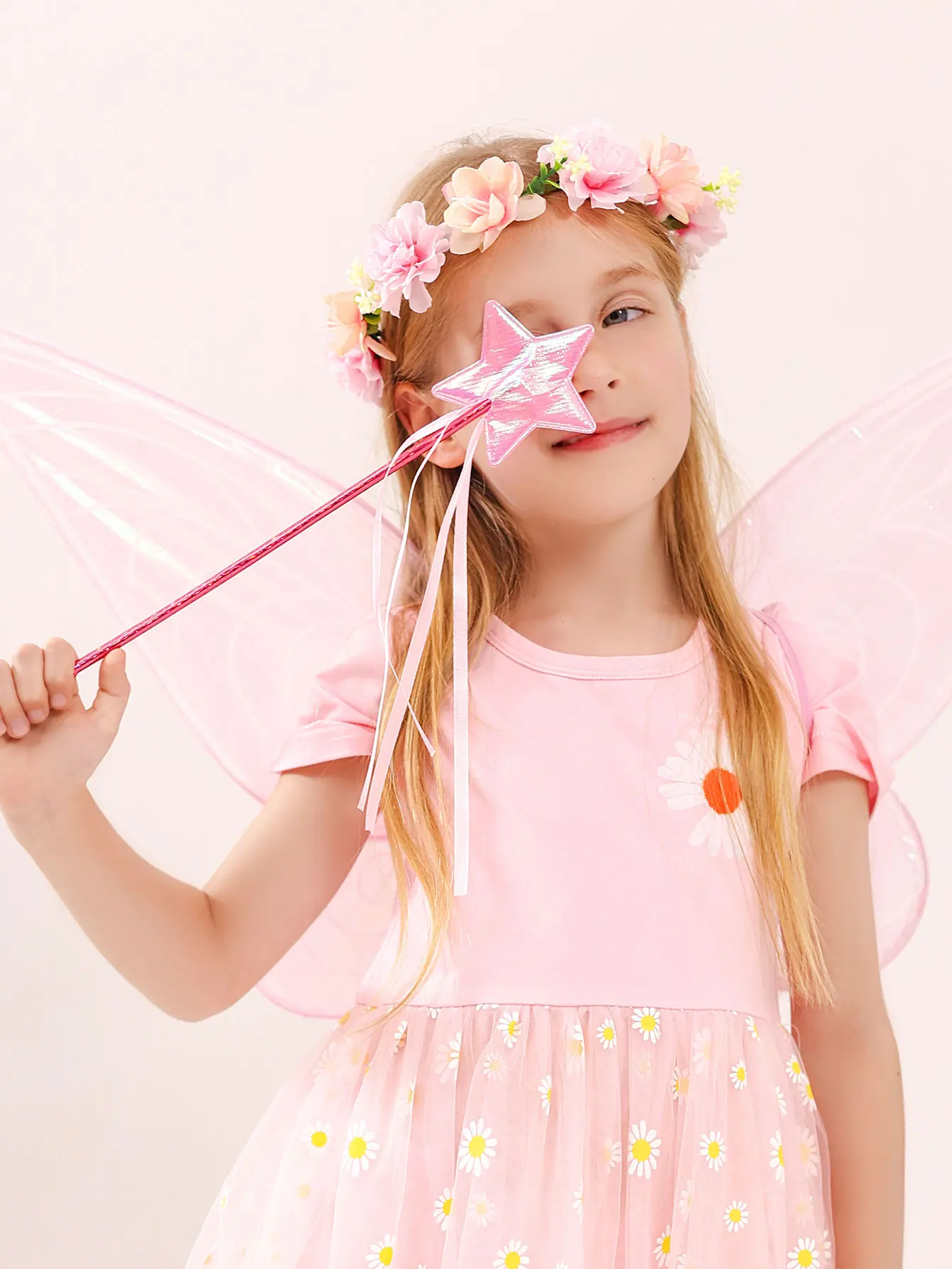 Fairy Party Supplies Fairy Wings For Girls Princess Butterfly Costume Wings Fairy Wand Fairy Floral Headband Crown Fairy Party