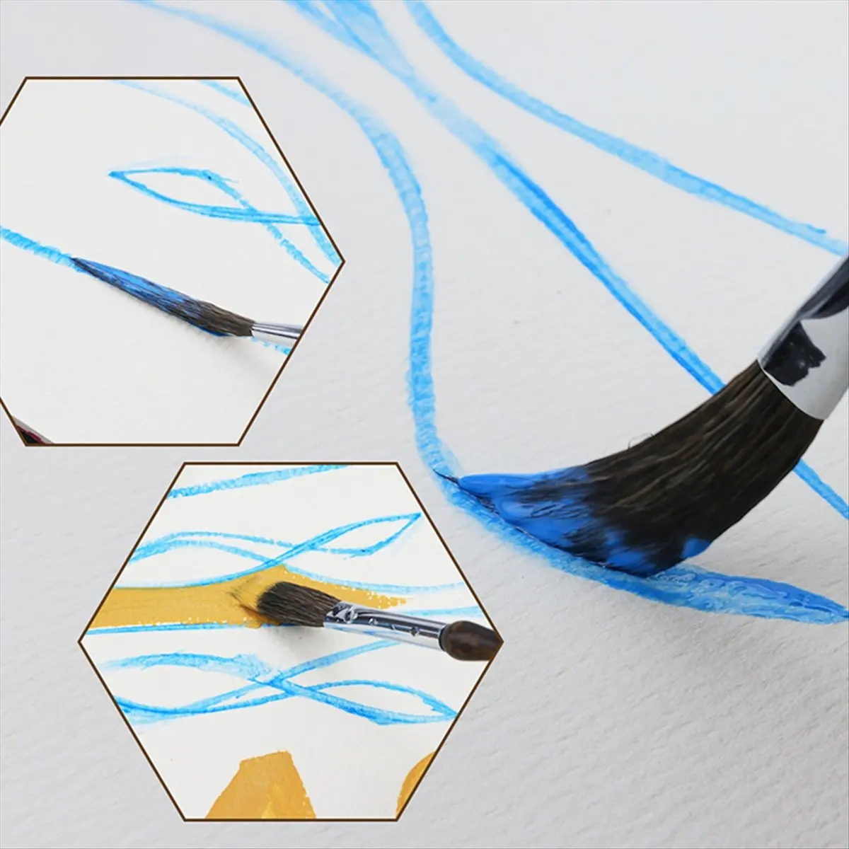 MALL Pinstriping Brush Kit,3 Pcs Professional Striping Brushes Long Liner Script Scroll Rigger Brushes