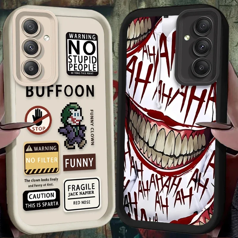 Anime Clown Buffoon Phone Case for Samsung Galaxy S24 S25 S23 Ultra S22 S21 Plus FE 5G A34 A54 A14 A73 A53 A33 5G Silicone Cover