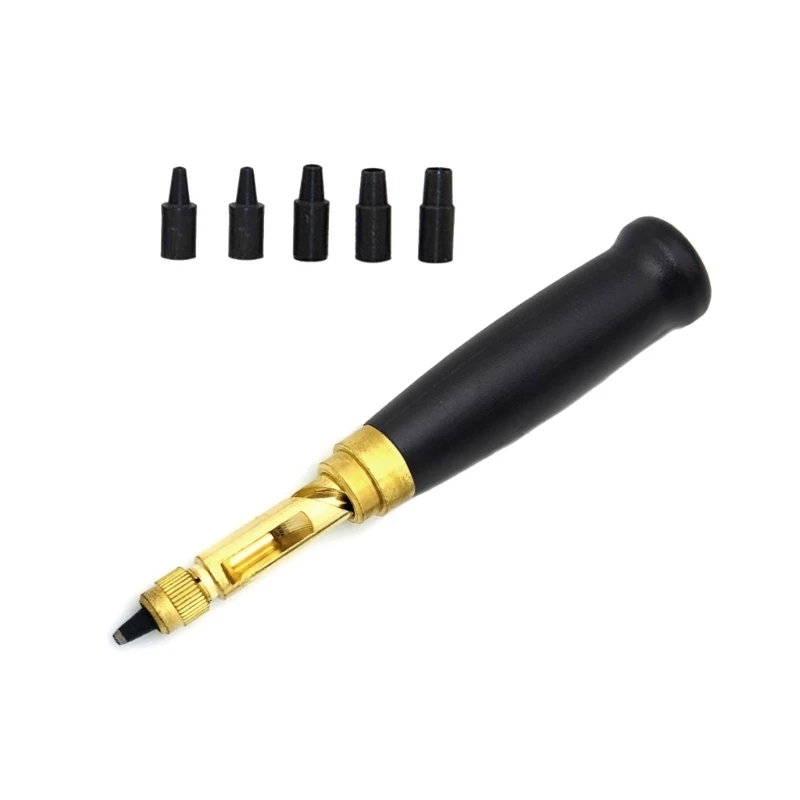 Accurate Elliptical Hole Various Item Tool Alloy Ergonomic Handle for Crafting Leather Goods Repair 02DB
